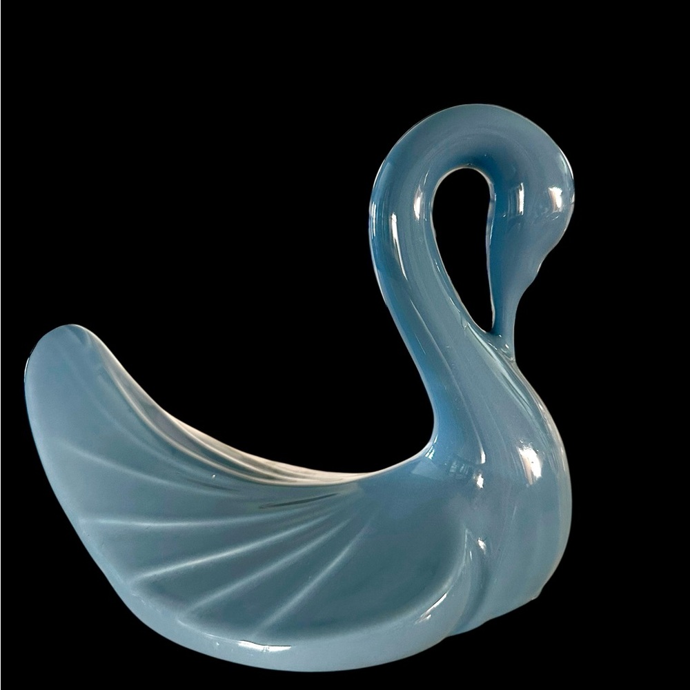 Elegant Blue Swan Sculpture